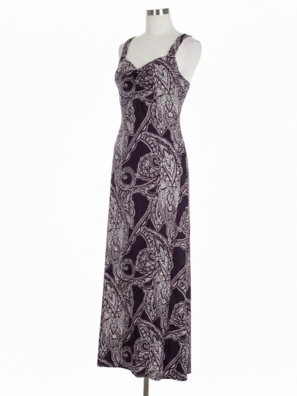 I-N-C International Concepts Purple Paisley Maxi Dress Built in Shelf Bra | EUC - Picture 9 of 9